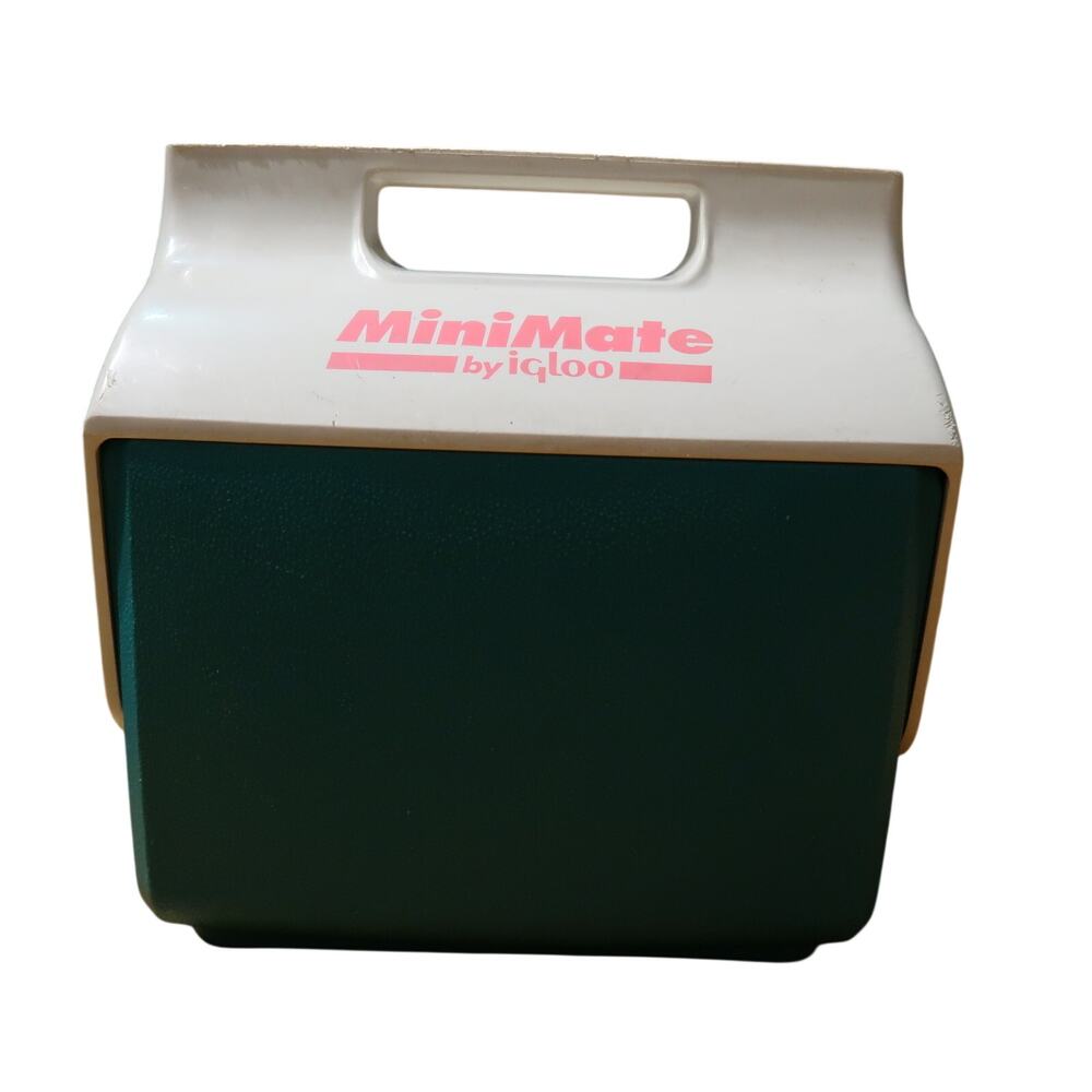 Igloo MiniMate Cooler Ice Chest Teal Green Pink White Roll Top Vintage 1991